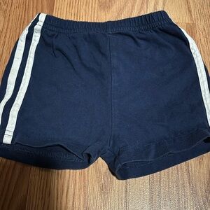 0-3 months baby shorts- blue with white stripes- comfortable and soft